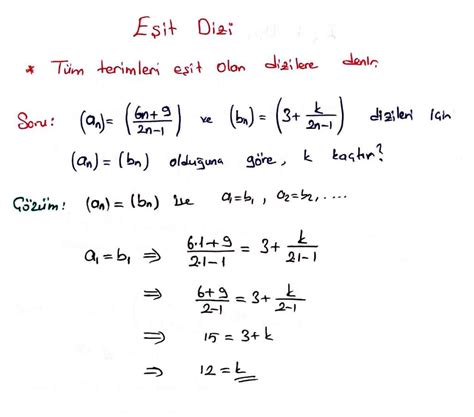 aritmetik dizi formülleri 12 sınıf